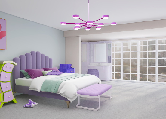 Purple Room Design Rendering