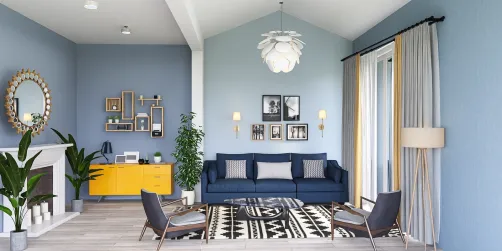 Living room blue 