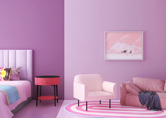 Pink/purple room Design Rendering