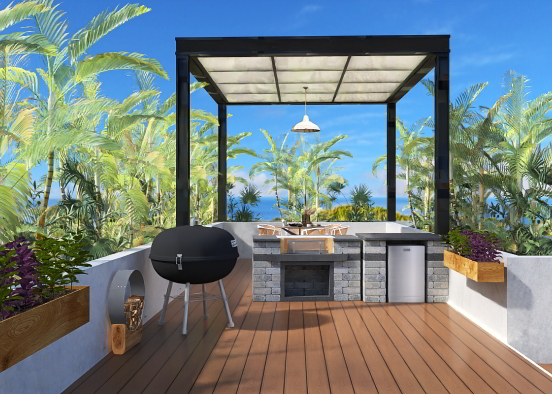 BBQ or grill place.  Design Rendering