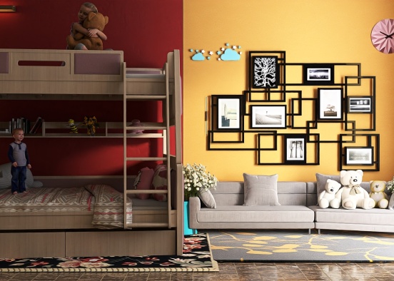 Kids bedroom :- Simple look under budget  Design Rendering