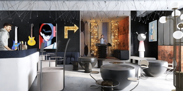 Industrial chic electro bar