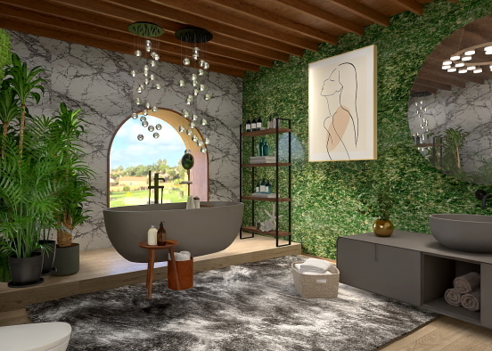 Tropical 🌳🌴 Bathroom Design  Design Rendering