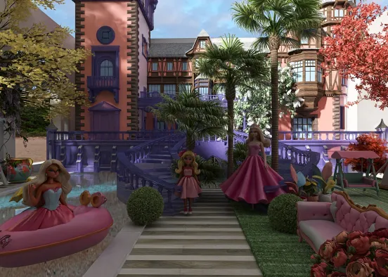 # Barbie's castle and garden Renderização de Design