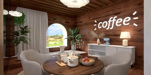 White cabin coffee