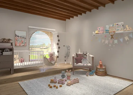 Baby girl room~ Design Rendering