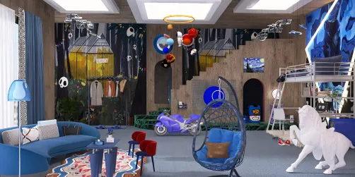 Gamer’s Blue Bedroom 