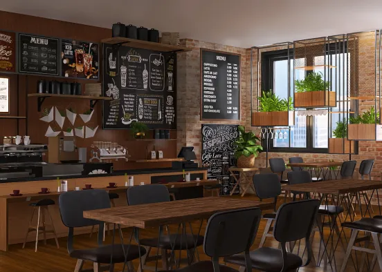Modern Coffee Shop Design Rendering