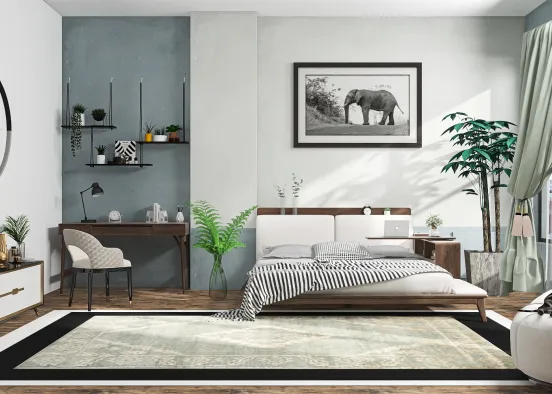Classy, cute bedroom Design Rendering