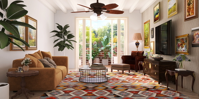 Cosy Vintage Modern Living Room 