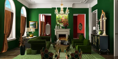 Slytherin Green Living Room