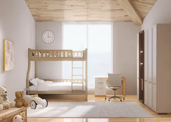 Kid Bedroom Design Rendering