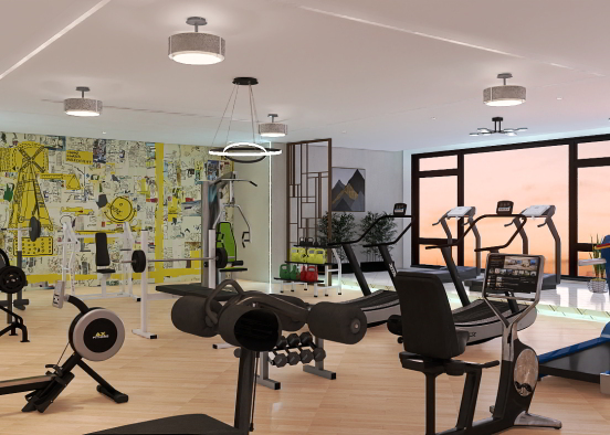 fitness room Design Rendering