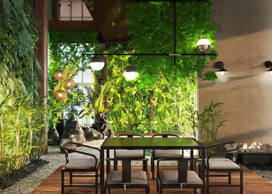 Dining in Forest Setting  Design Rendering