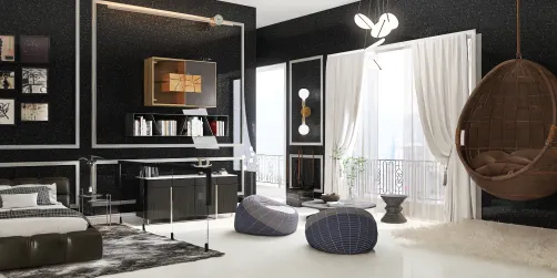 Bed-balcony room🖤
