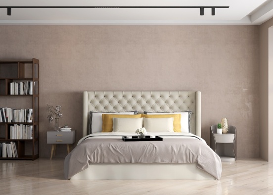 Современная спальная комната в стиле минимализм Design Rendering