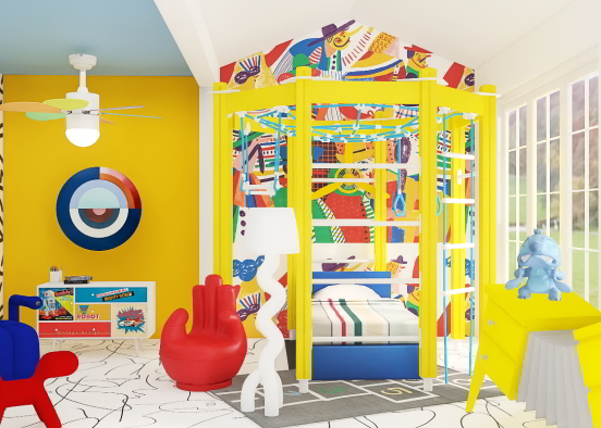 Colorful little artist room Design Rendering