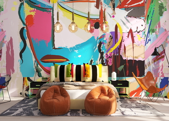 •Um quarto Mais colorido • Design Rendering