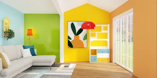 Pops of colour living room