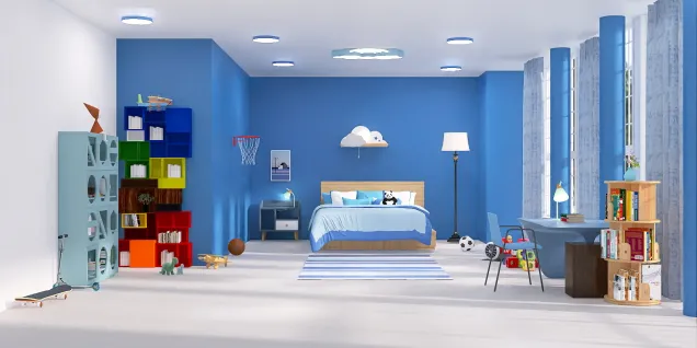 Blue Themed Kids' bedroom 