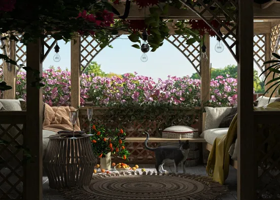 The courtyard garden is wonderful 🪴🌴🌹 Design Rendering