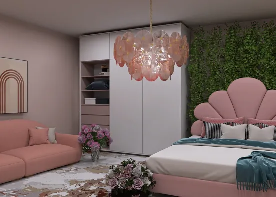 quarto rosa ❤ Design Rendering