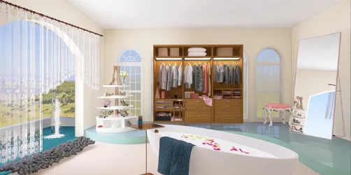  Luxury wardrobe with swimming pool and spa room