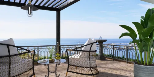 Sea house: terrace of the parents bedroom