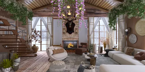 Wooden house with large windows 🥰🤎
