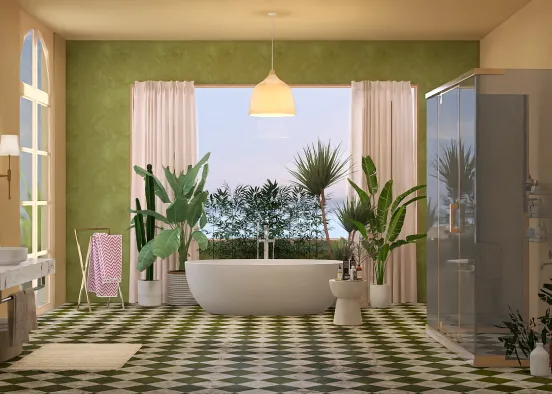 Relaxing Time in a Peaceful Bathroom🌱 Design Rendering