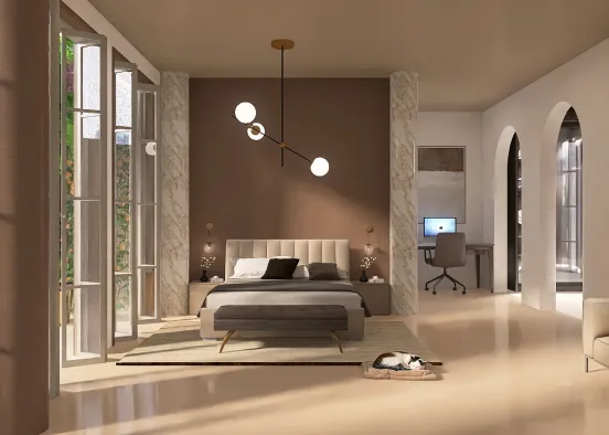 Luxury master bedroom Design Rendering