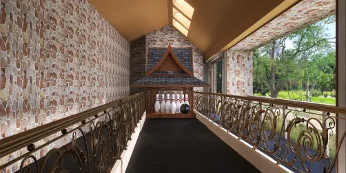 Private bowling alley outside