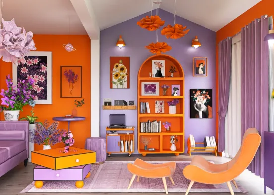 Orange and light purple Design Rendering
