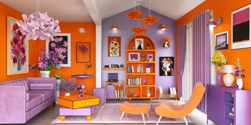 Orange and light purple