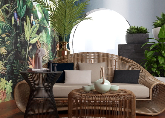 loverly livingroom tropische style Design Rendering
