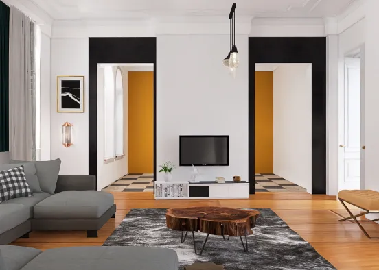 simple living room  Design Rendering