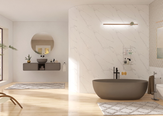 Geometric Bathroom Design Rendering