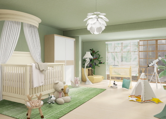 Baby jungle themed bedroom  Design Rendering