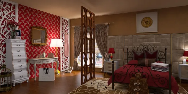 Brown and Red Bedroom ♥️ 🤎