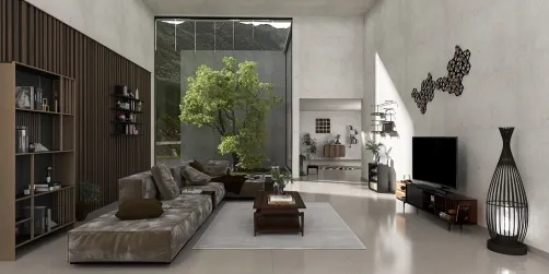 Industrial and Rustic Living room