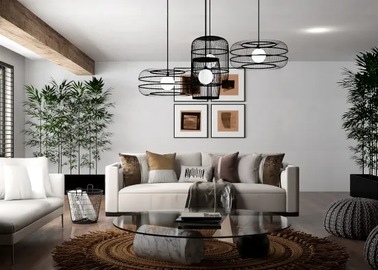 Personal Dream Living Room Design Rendering