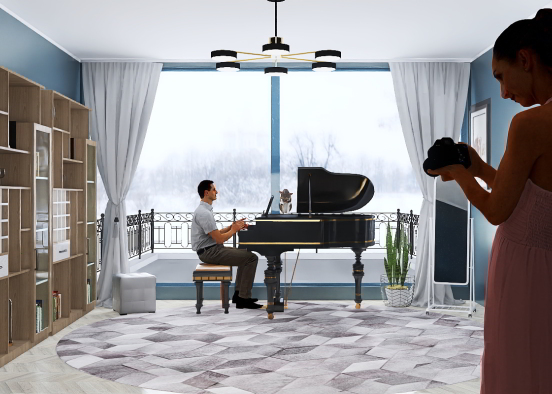 Piano Room Design Rendering