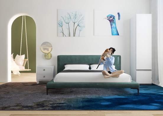 Bedroom 🤍💙 Design Rendering
