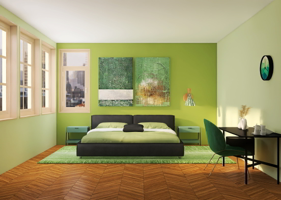 Green themed room Design Rendering