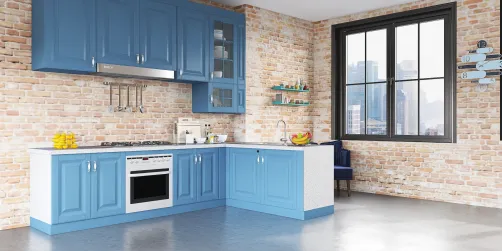 Very blue kitchen