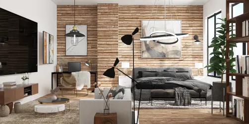 Industrial style master bedroom