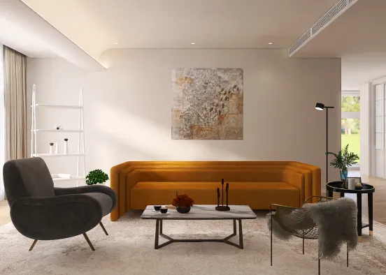 Modern relax living room 😌 🧡🩶✨️  Design Rendering