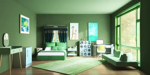 Green Modern Bedroom