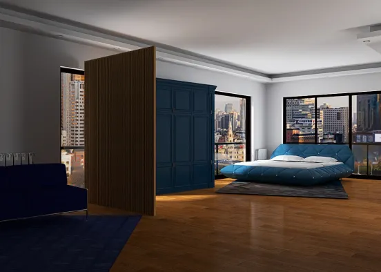 # Blue bedroom Renderização de Design