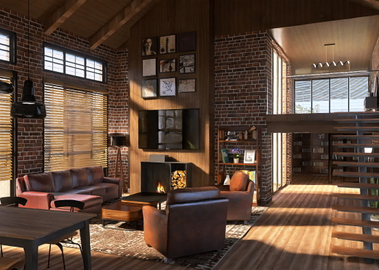 Industrial Home🤎 Design Rendering